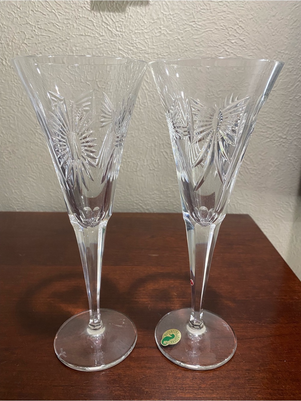 Vintage, Set of 2, Waterford Crystal Millennium Collection Champagne Flutes